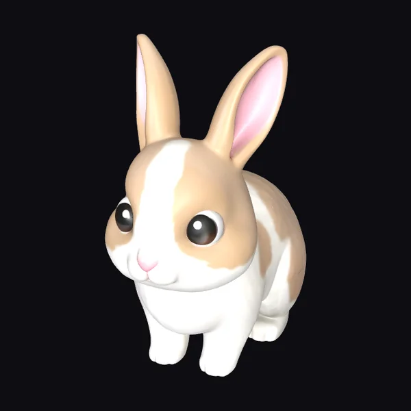 Cute Brown White Rabbit