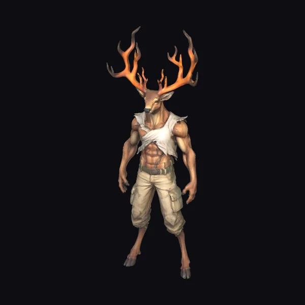 Flaming Antlered Humanoid