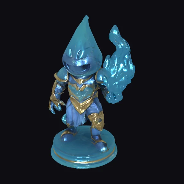 Glowing Blue Flame Guardian