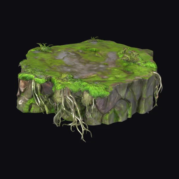 Mossy Rocky Cliff Edge