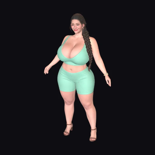 Curvy Woman in Green