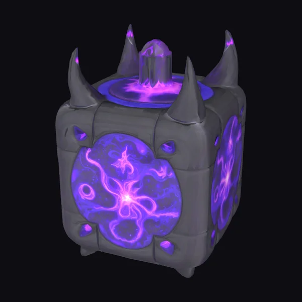 Glowing Purple Energy Cube