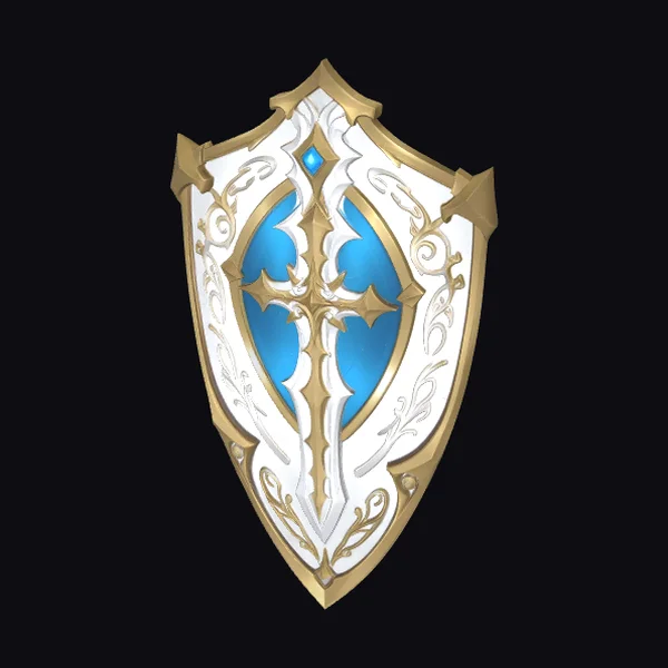 Ornate White Shield