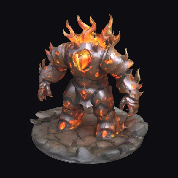 Fiery Golem Core Figurine
