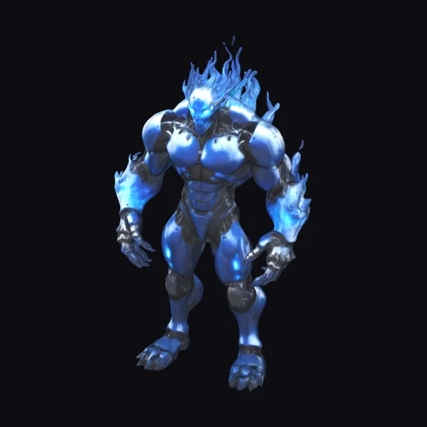 Fiery Blue Golem