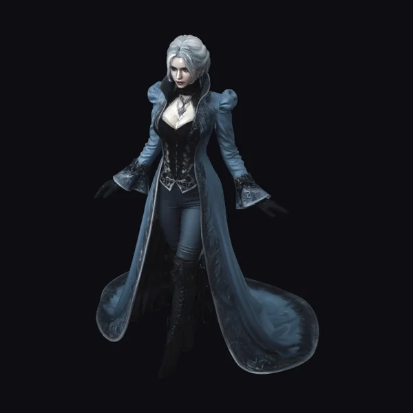 Midnight Blue Aristocrat Lady