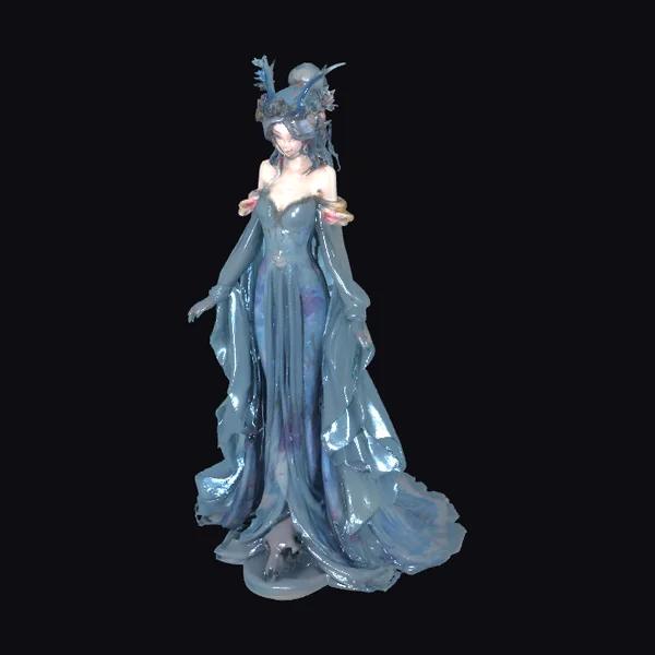 Elegant Female Figure in Gown