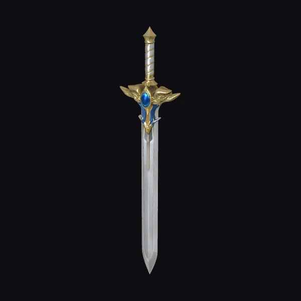 Golden Sword with Blue Gem