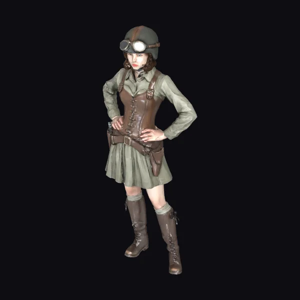 Steampunk Female Aviator