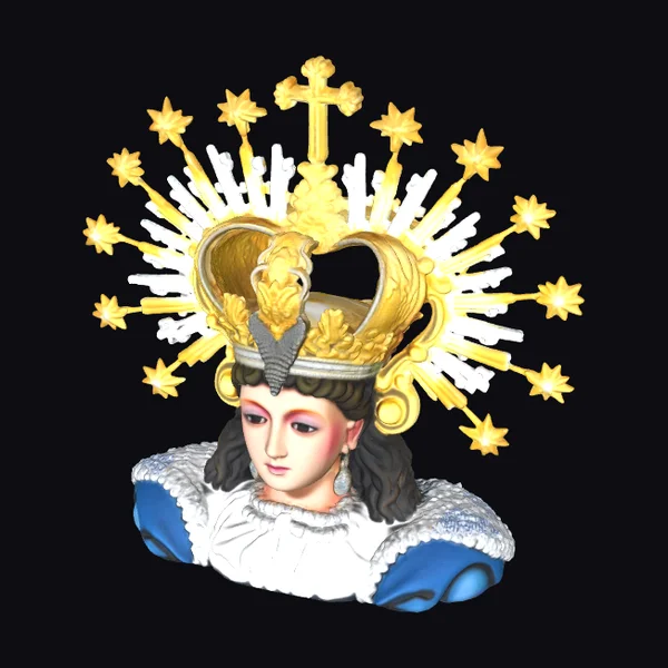 Regal Crowned Female Bust