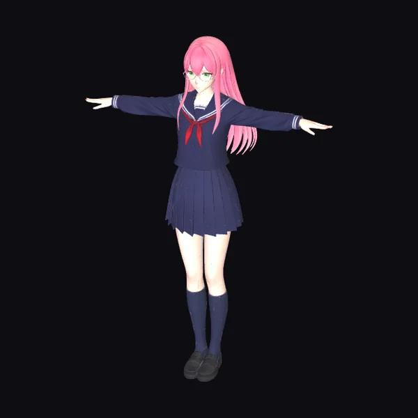 Pink-Haired Schoolgirl Uniform