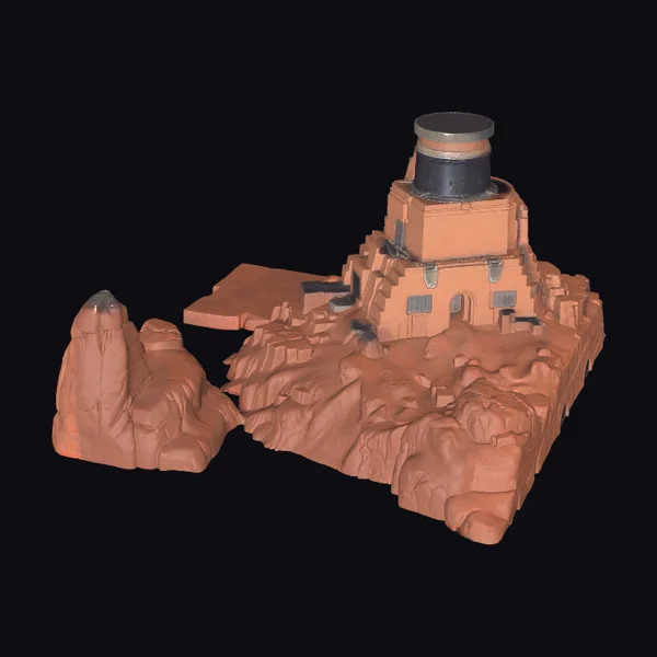 Ruined Orange Brown Fortress