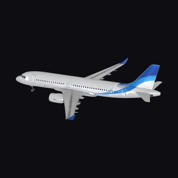 Airplane with Blue Accents