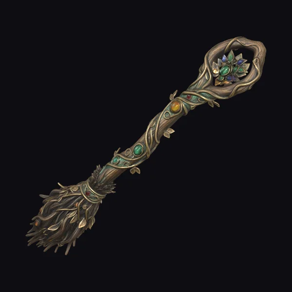 Ornate Witch's Broom Handle