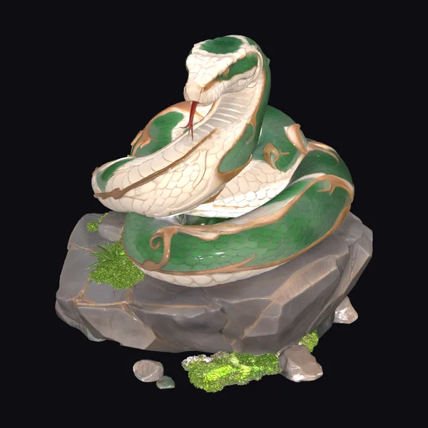 Emerald Serpent on Stone