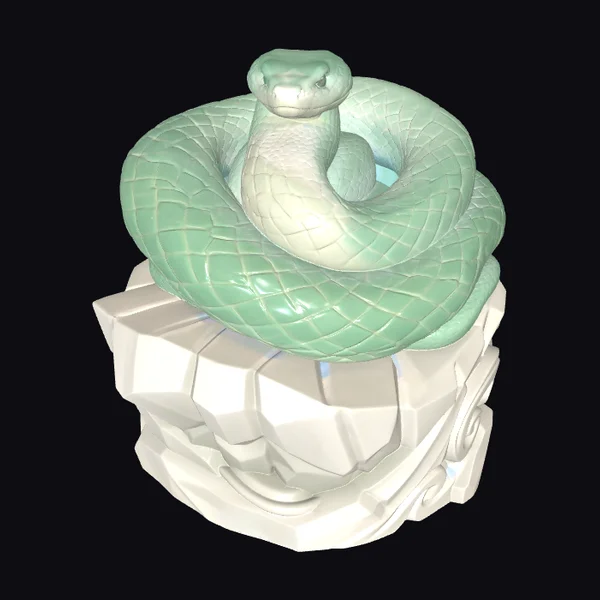 Emerald Serpent on Pedestal