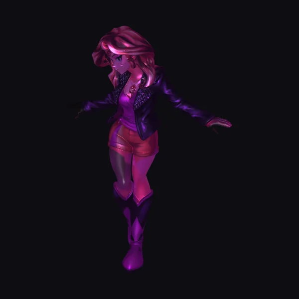 Purple Metallic Female Figure