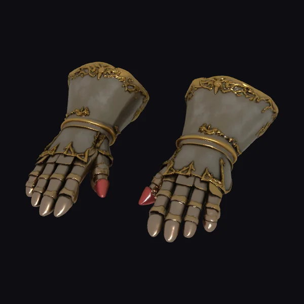 Golden Armored Gauntlets