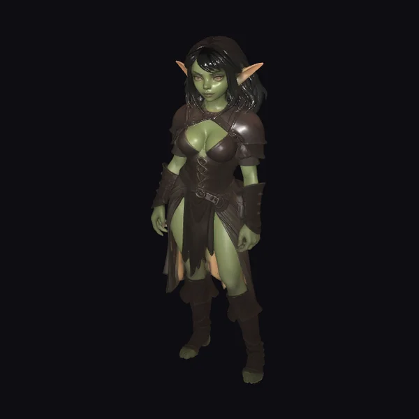 Green Female Goblin Warrior