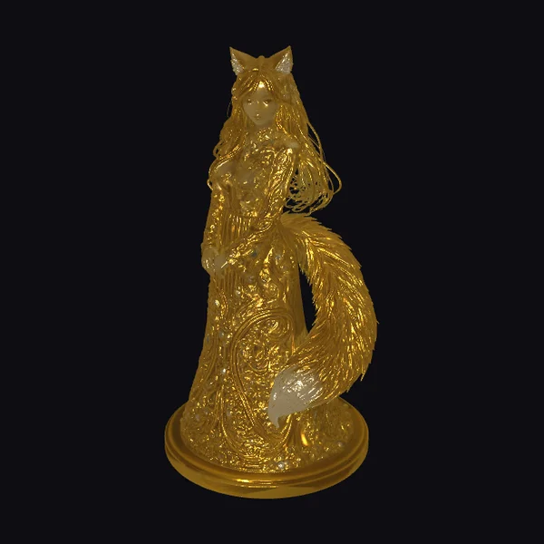 Golden Fox Figurine