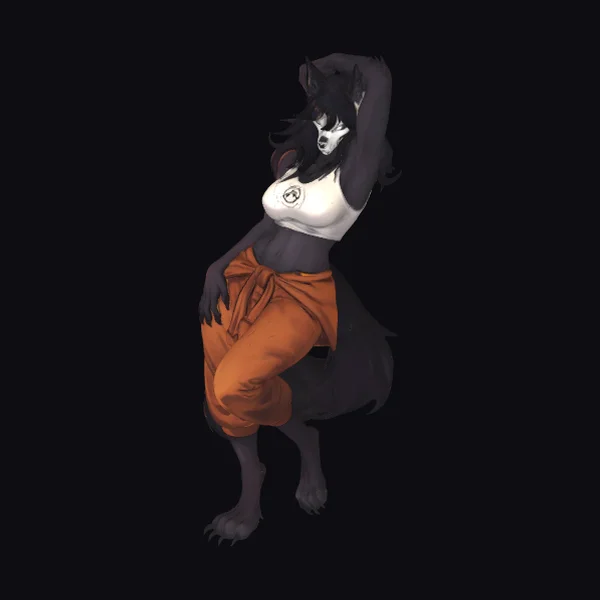 Wolf Girl in Orange Pants