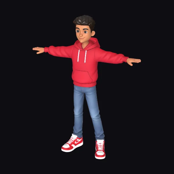 Young Man in Red Hoodie