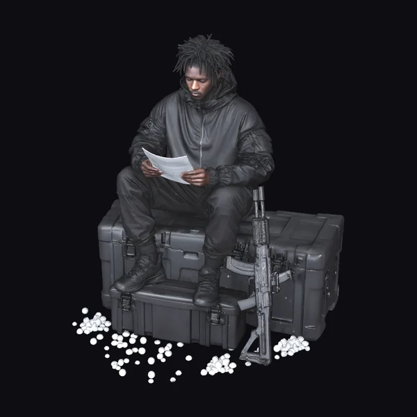 Man with Dreadlocks Sitting