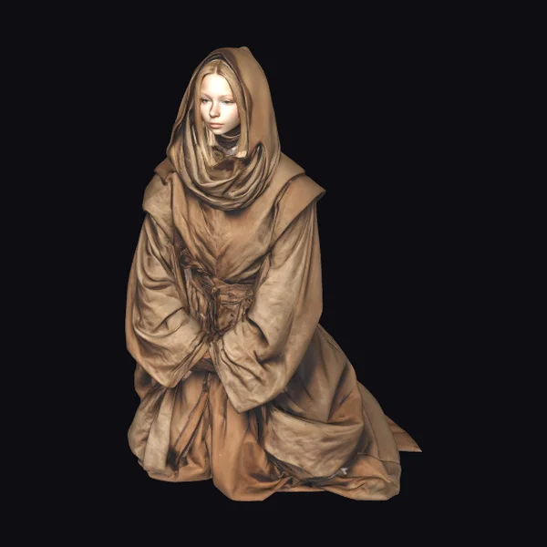 Kneeling Monastic Figure