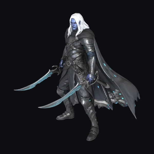 Dark Elf Warrior Dual Swords