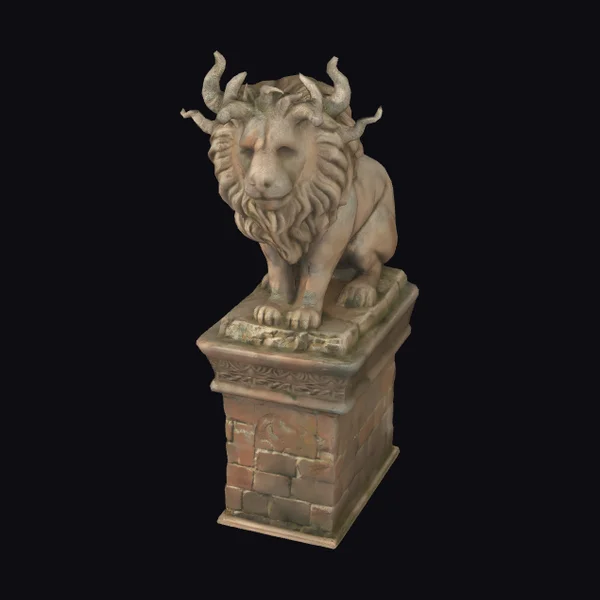 Stone Guardian Lion Statue