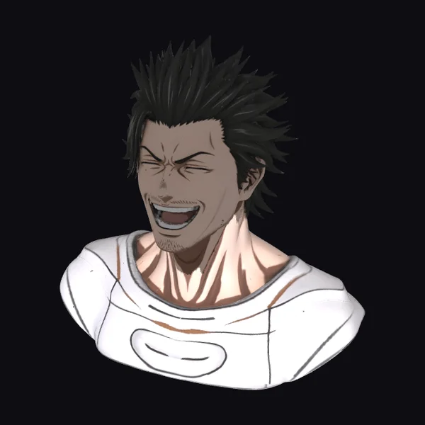 Laughing Anime Man Bust