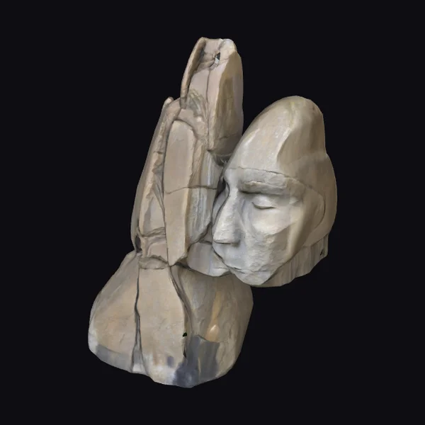 Stone Praying Head Sculpture