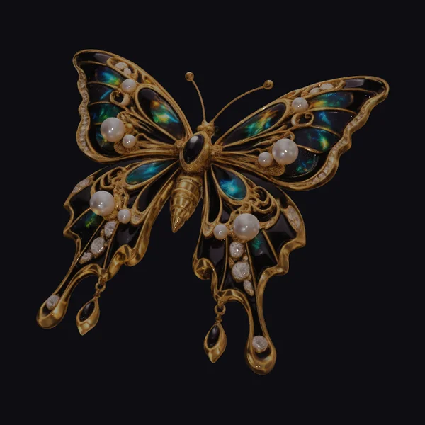 Golden Butterfly Brooch