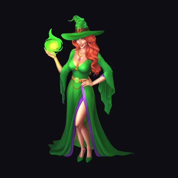 Green Witch with Orb