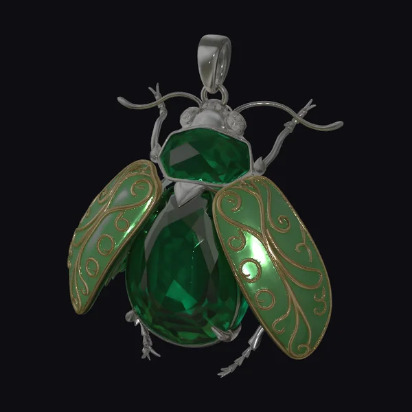 Emerald Scarab Pendant