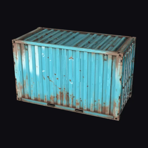 Rusted Teal Shipping Container