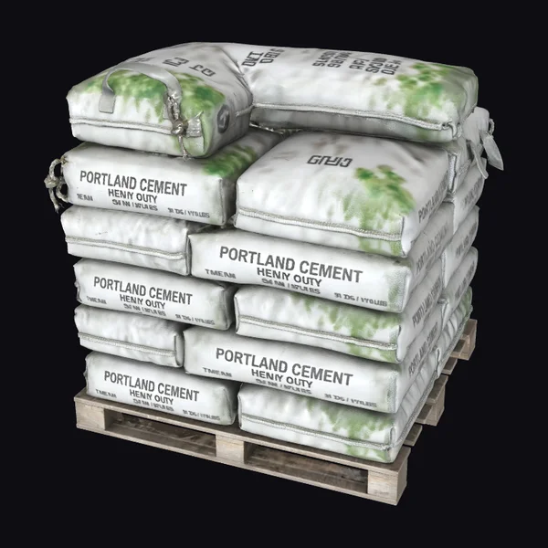Stacked Cement Bags on Pallet
