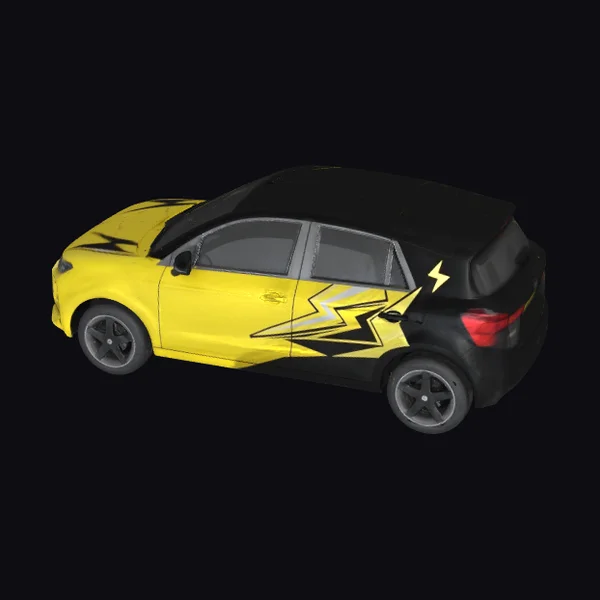 Yellow Black Car
