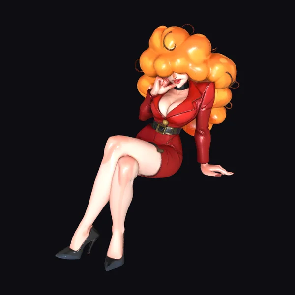 Woman with Orange Afro