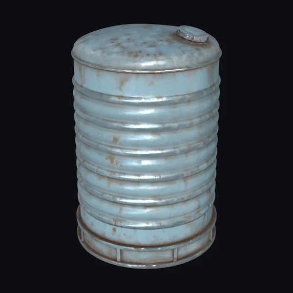 Rusty Blue Metal Drum