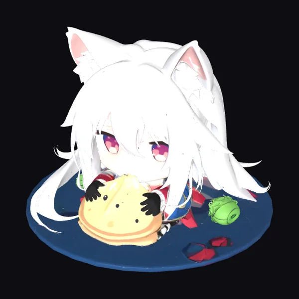 Chibi Foxgirl Eating Bread