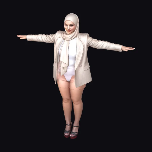 Woman in Beige Hijab