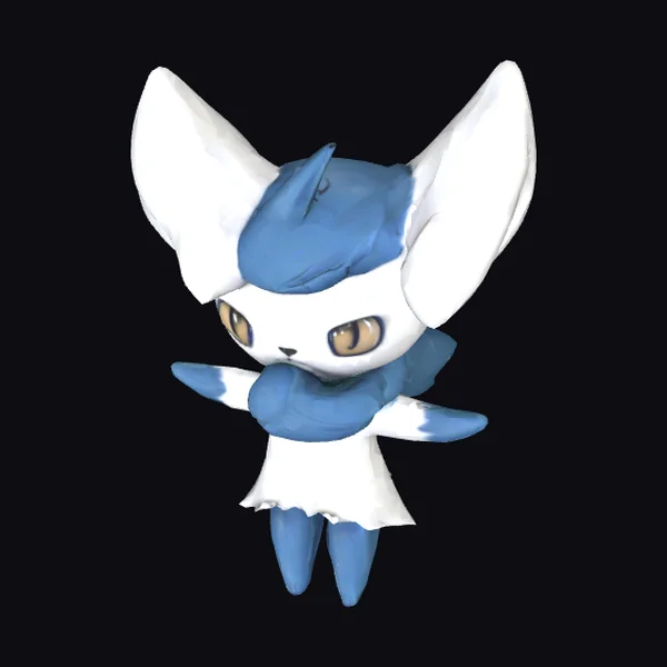 Blue White Feline Creature