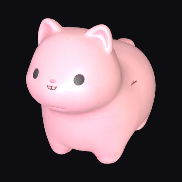 Pink Cartoon Cat Blob
