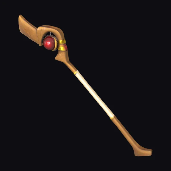 Golden Staff with Red Orb