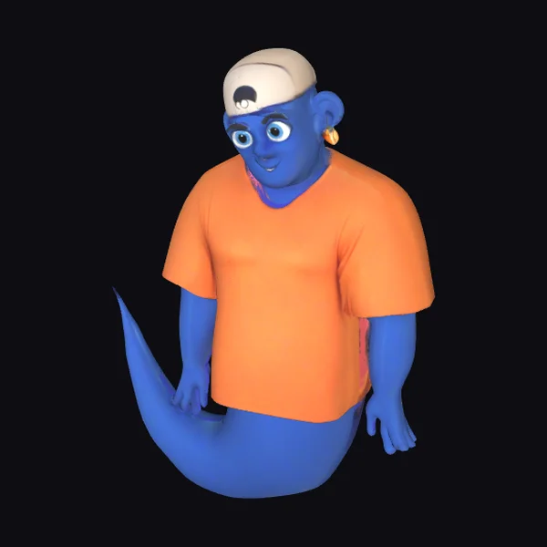 Merman in Orange Shirt