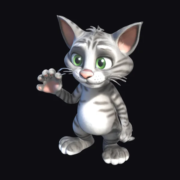 Gray Tabby Cartoon Cat