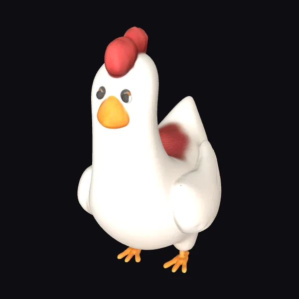 Cartoon White Chicken
