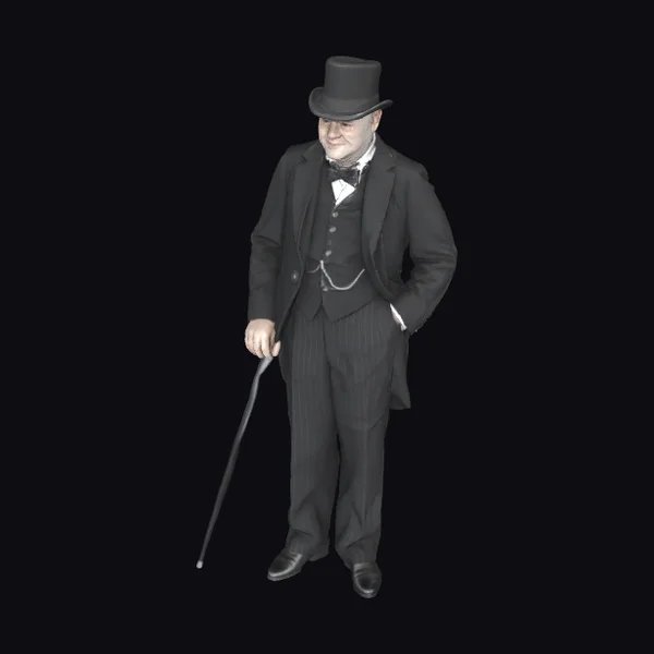Elegant Gentleman with Cane