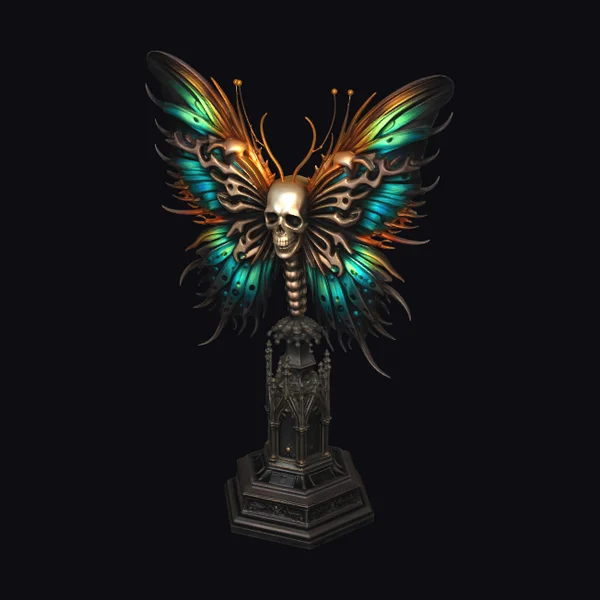 Butterfly Skull Sculpture